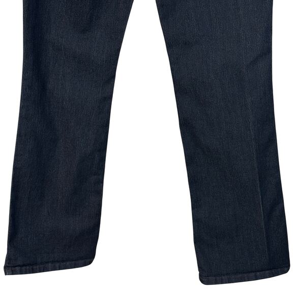 NYDJ SZ 8 Bootcut Jeans Stretch Mid-Rise Embroidered Rhinestones Zip Lift-Tuck - Picture 6 of 14